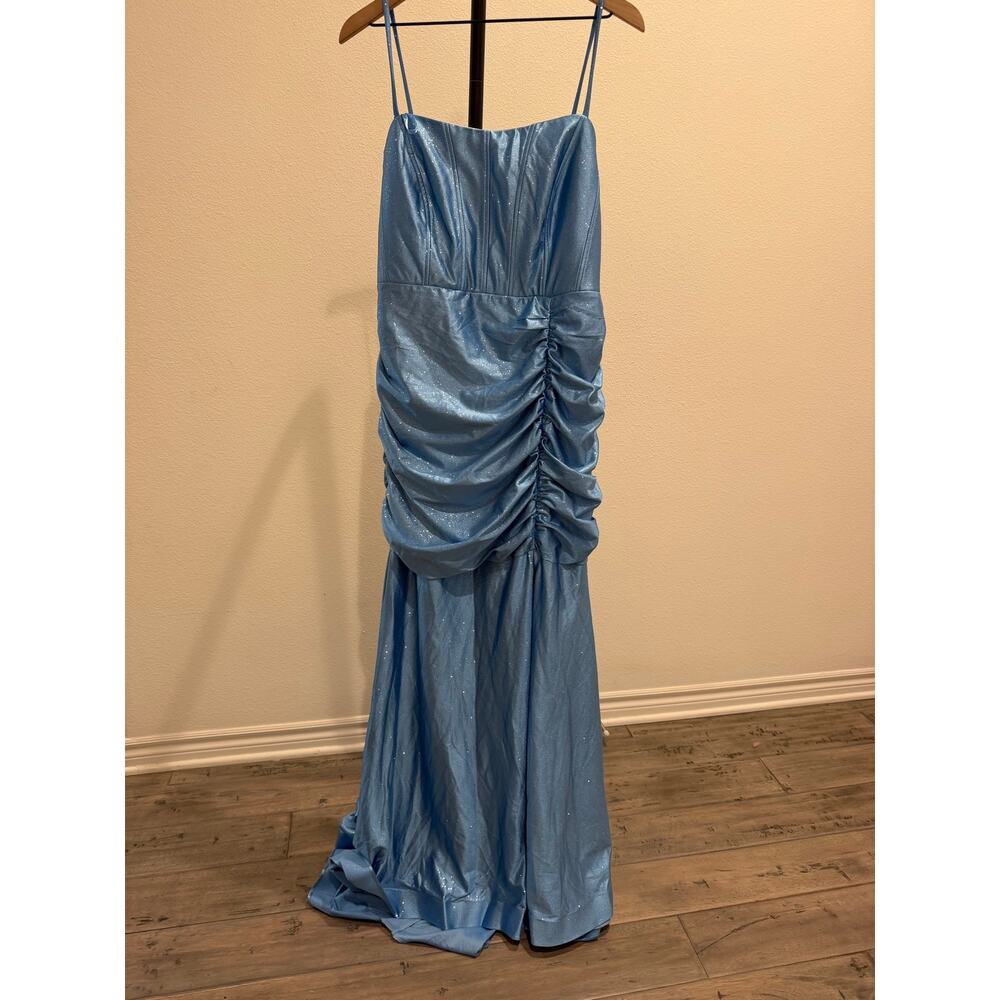 New plus size Emerald Sundea blue sparkly gown dress sz 16 - Picture 4 of 6
